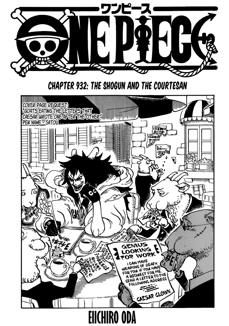 One Piece, Chapter 932 - The Shogun and The Courtesan image 01